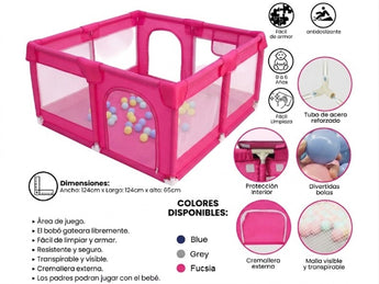 NOOR EML1135 FUCHSIA PLAYPEN FOR BABY