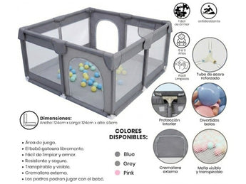 NOOR BABY PLAYPEN EML1135 GREY