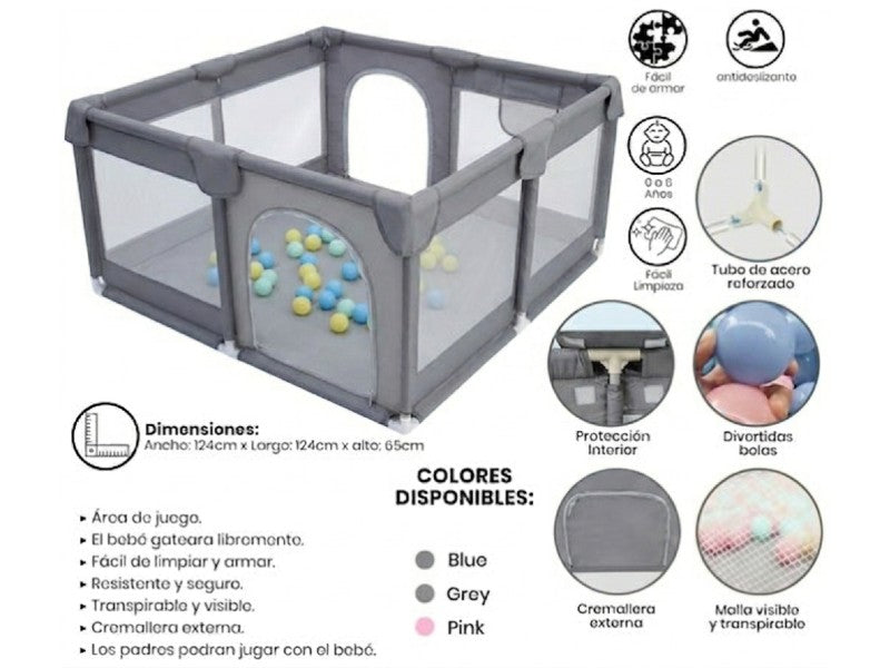 NOOR BABY PLAYPEN EML1135 GREY