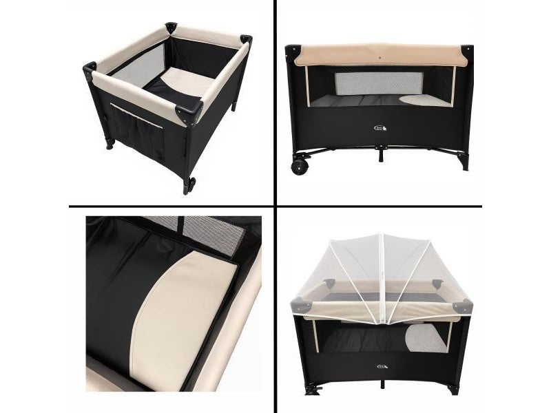 PLAYPEN BASSINET SIDE-SLEEPER LINK BEIGE/BLACK