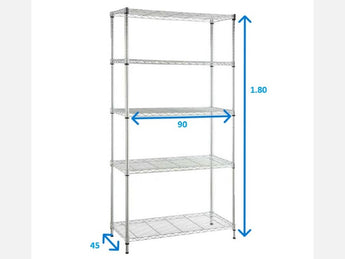 CHROME SHELVING UNIT 5 TIER HT-CR-ESTSR-05