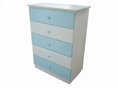 COMODIN MELAMINA CELESTE 5 GAVETAS 1243
