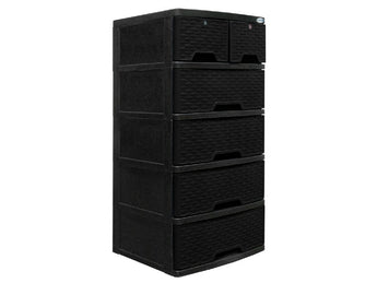 PLASTIC DRAWER UNIT SANCHIA RATTAN COFFEE
