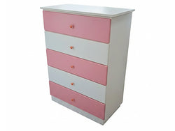 COMODIN MELAMINA ROSADO 5 GAVETAS 1243