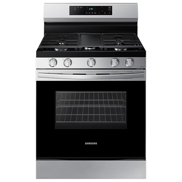 COCINA A GAS SAMSUNG 30" 5 QUEMADORES HORNILLA DOBLE DE 17 000 BTU PLATEADO NX60A6115SS/AP