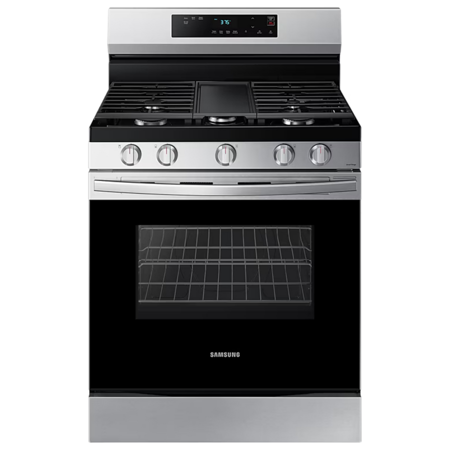 SAMSUNG 30" 5-BURNER GAS RANGE WITH 17,000 BTU DUAL BURNER, STAINLESS STEEL NX60A6115SS/AP