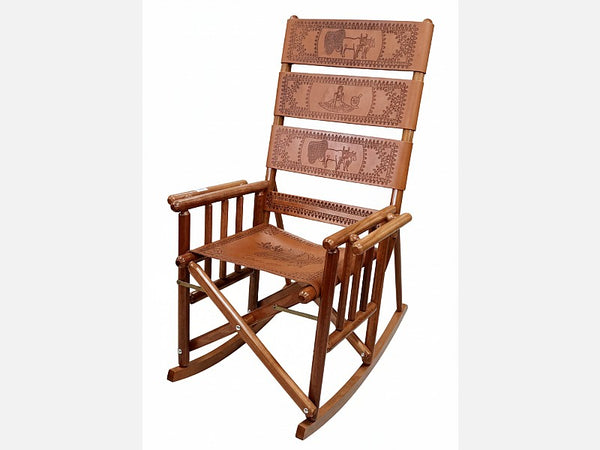 SILLA MECEDORA ALTA LABRADA