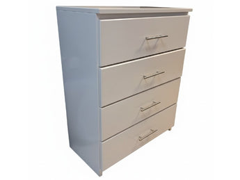 WHITE CEDAR DRAWER UNIT 4 MELAMINE DRAWERS