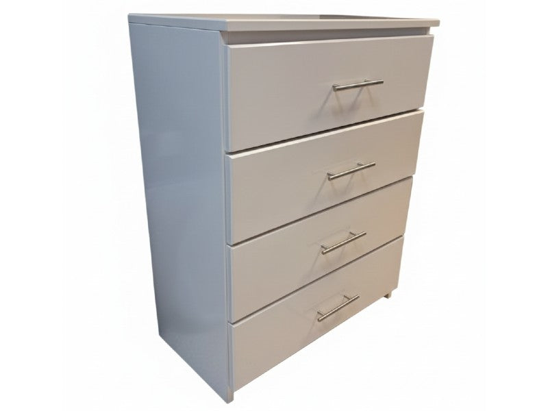 WHITE CEDAR DRAWER UNIT 4 MELAMINE DRAWERS