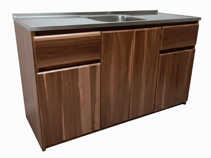 WALNUT CEDAR SINK CABINET 4 DOORS 2 DRAWERS