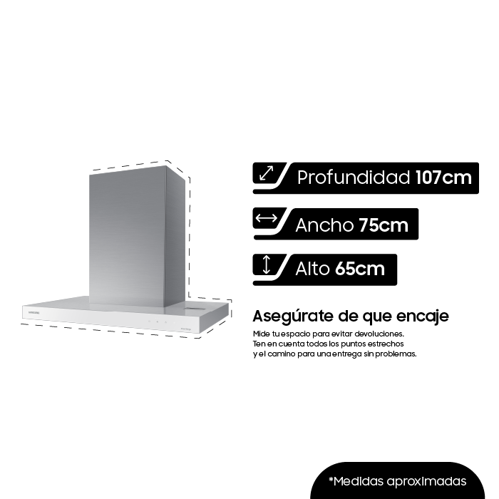 SAMSUNG 30" BESPOKE NK30CB600W12AA WHITE SMART WALL MOUNT HOOD