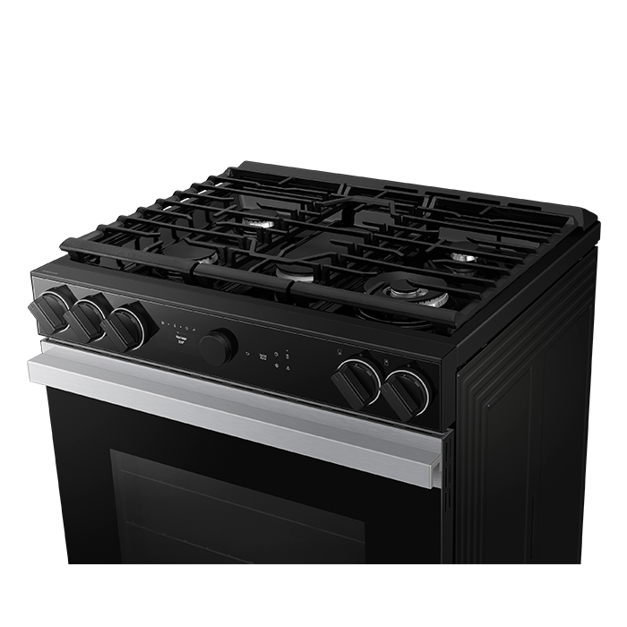 SAMSUNG BESPOKE GAS RANGE 5 BURNERS FINGERPRINT RESISTANT/STAINLESS STEEL GRIDDLE NSG6DG8700SRAX