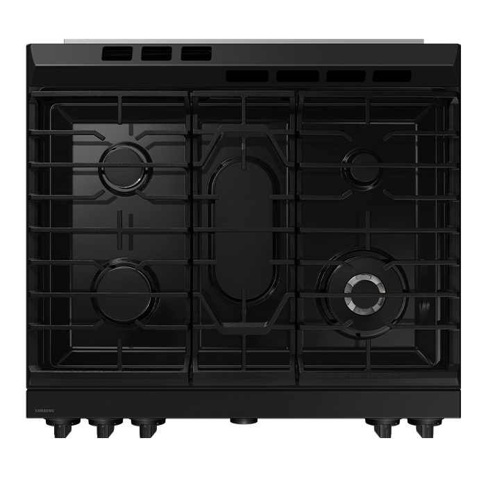 SAMSUNG BESPOKE GAS RANGE 5 BURNERS FINGERPRINT RESISTANT/STAINLESS STEEL GRIDDLE NSG6DG8700SRAX