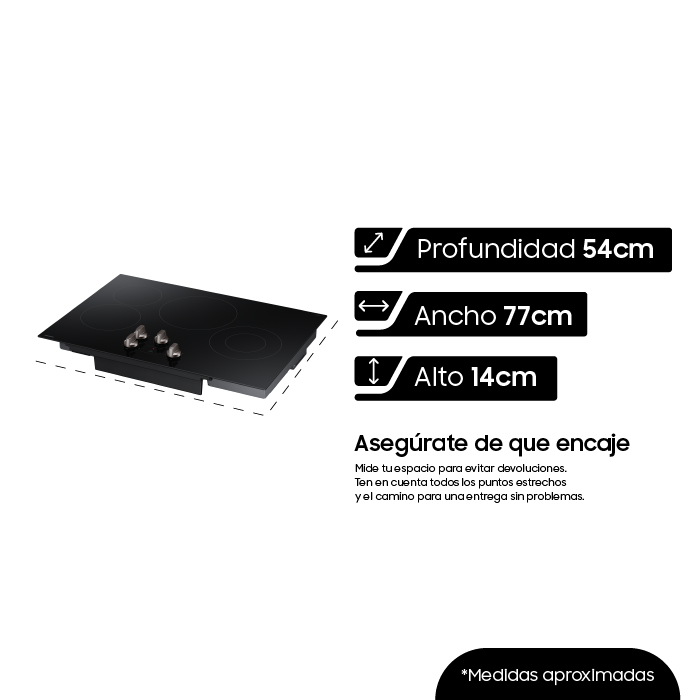 SAMSUNG ELECTRIC COOKTOP 30" 4 SURFACE ELEMENTS BLACK NZ30FG5332RKAA