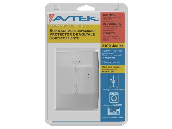 PROTECTOR VOLTAJE AVTEK 15A 120V INVERTER 1 TOMA