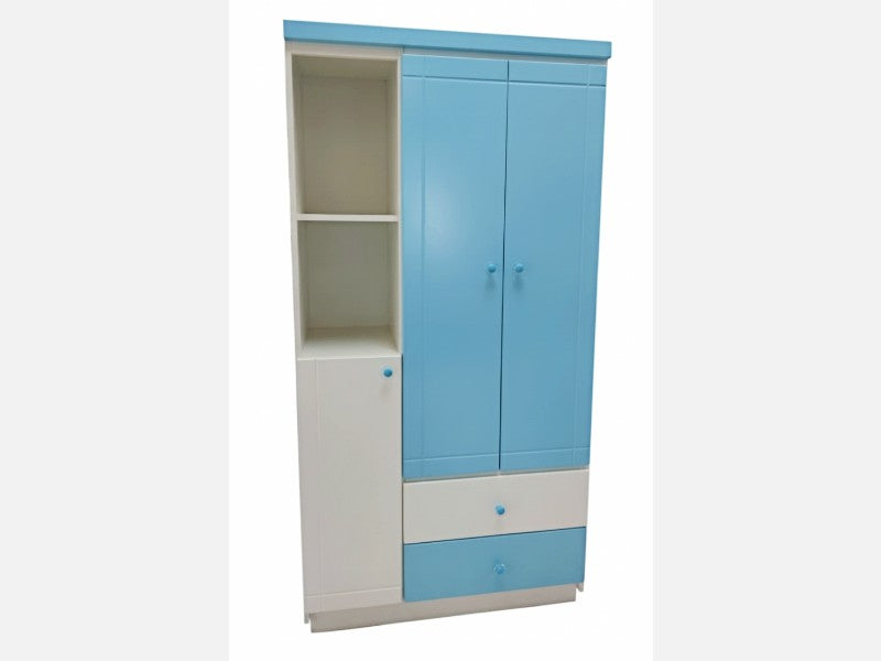 MEL 3-DOOR, 2-DRAWER CHILDREN'S WARDROBE, SKY BLUE