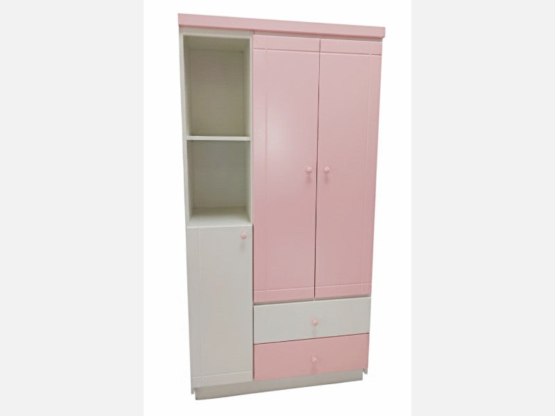 MEL 3-DOOR, 2-DRAWER PINK CHILDREN'S WARDROBE