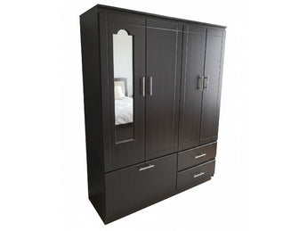 ESCOCIA WARDROBE 4 DOORS 2 DRAWERS W/SHOE RACK 1105