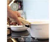 MONIX 4-PIECE CREAM CERAMIC FRYING PAN SET