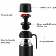 TERMO 1 LITRO NEGRO ACERO INOXIDABLE LIFEART