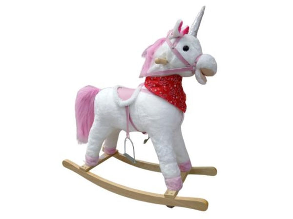 UNICORNIO MECEDOR MONTABLE BLANCO/ROSADO C/SONIDOS