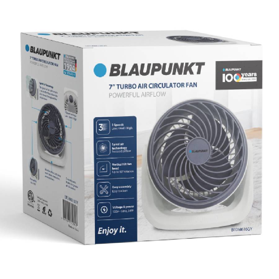 VENTILADOR MINI JUMBO 7" BLAUPUNKT BFDM616BK NEGRO