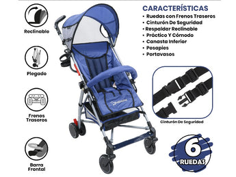 BABY STROLLER BEBESITOS W-500-106 BLUE