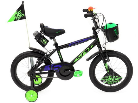 BICICLETA 12 BMX WHIP HOMBRE NEGRO/VERDE
