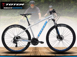 BICICLETA 29" TOTEM T9 ALTUS 9V HIDRA 17" M GRIS/AZUL