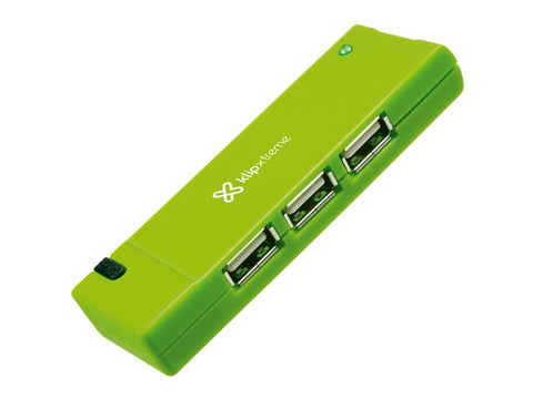KLIPX GREEN 4 PORT PORTABLE USB HUB 2.0 KUH-400G