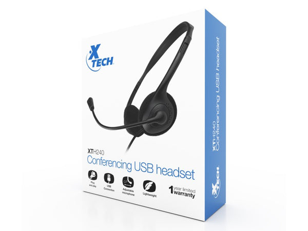 AUDIFONOS CONFERENCIA XTECH XTH-240 WIRED USB